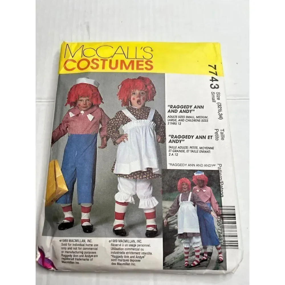 McCall’s Costumes Raggedy Ann and Andy patterns